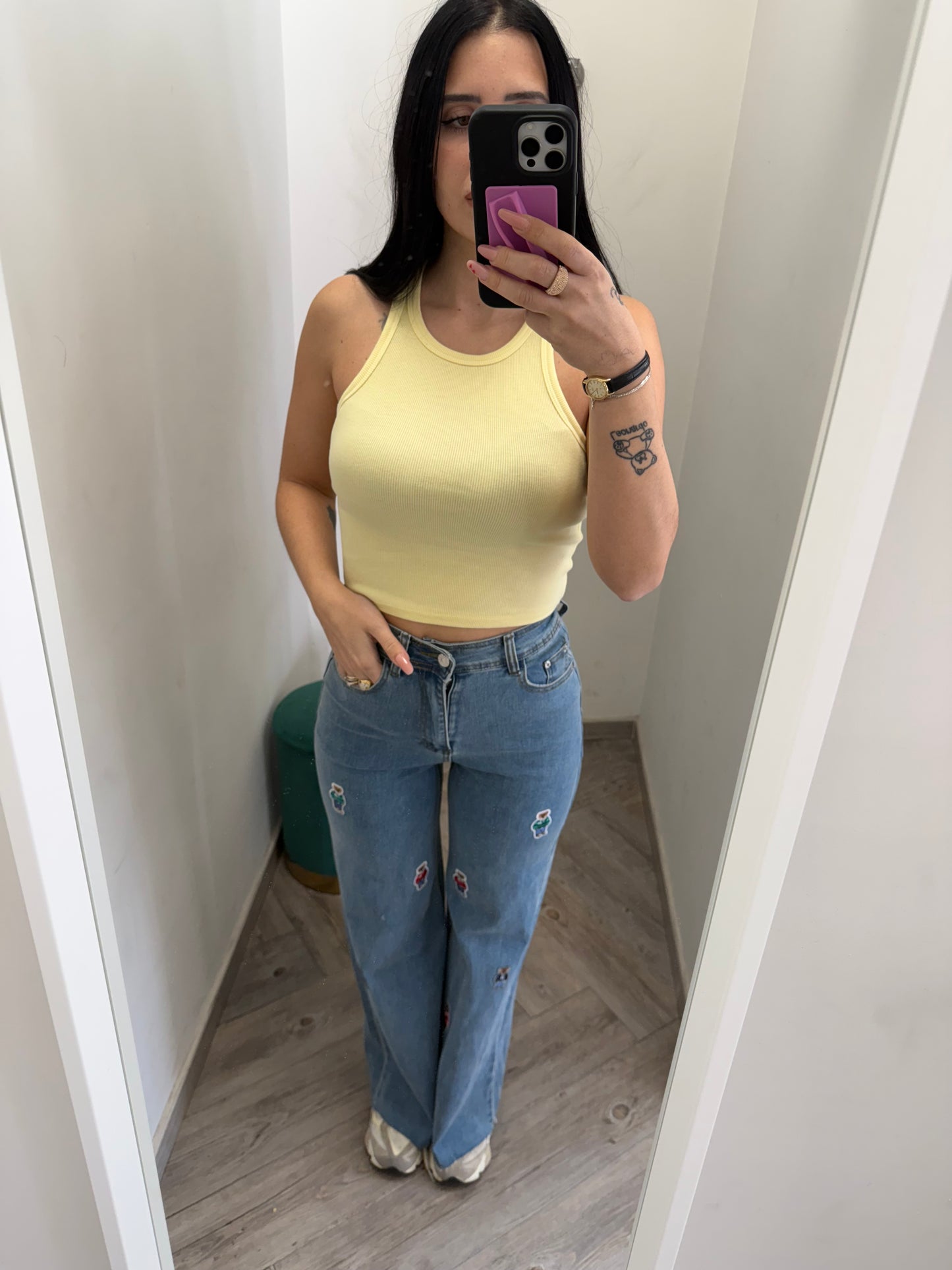 Jeans Wide con patch 🧸