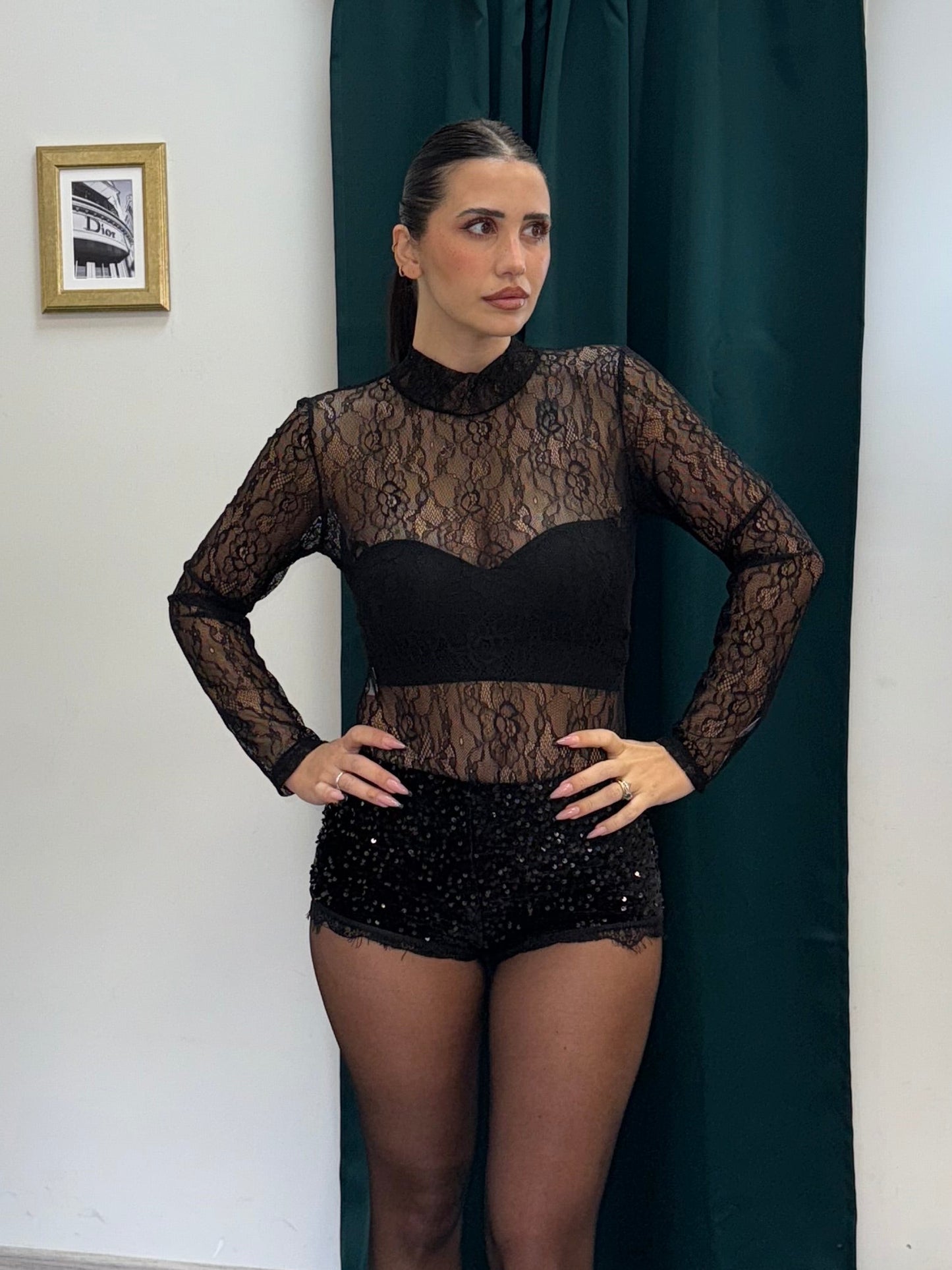 Culotte pizzo e paillettes