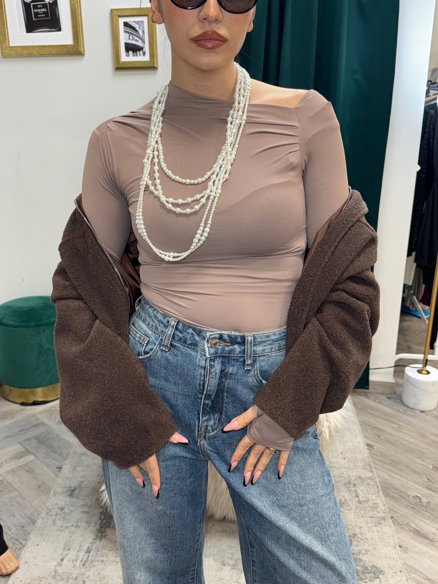 Collana multi filo perle