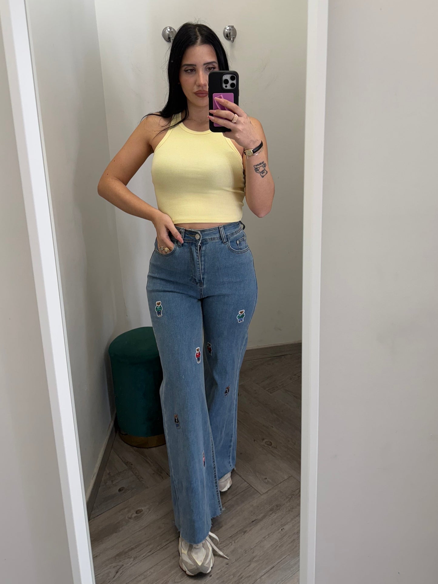 Jeans Wide con patch 🧸