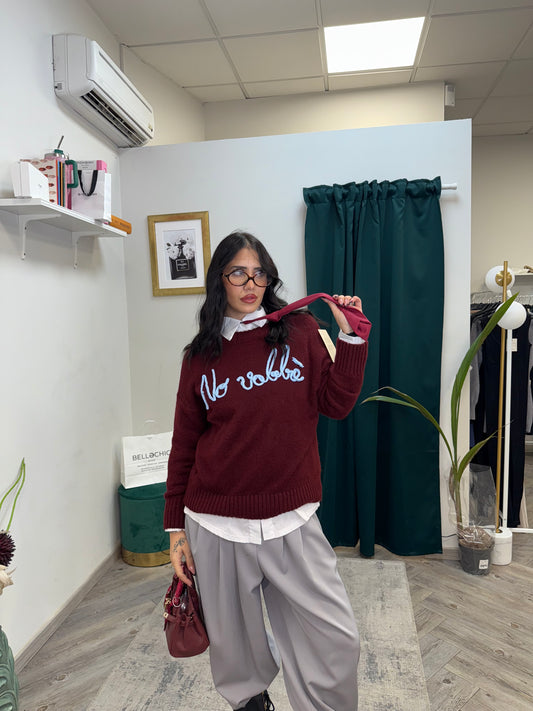 Pull No vabbè bordeaux