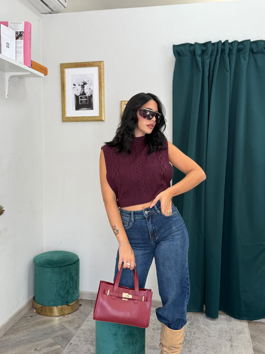 Gilet Chicago bordeaux