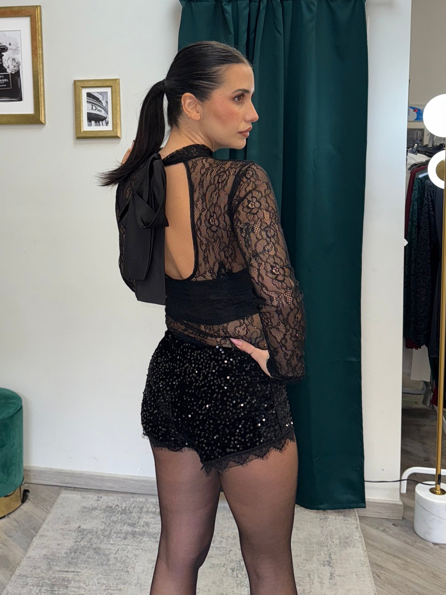 Culotte pizzo e paillettes